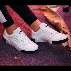 Puma Cali Sneakers - White/Black/Gold